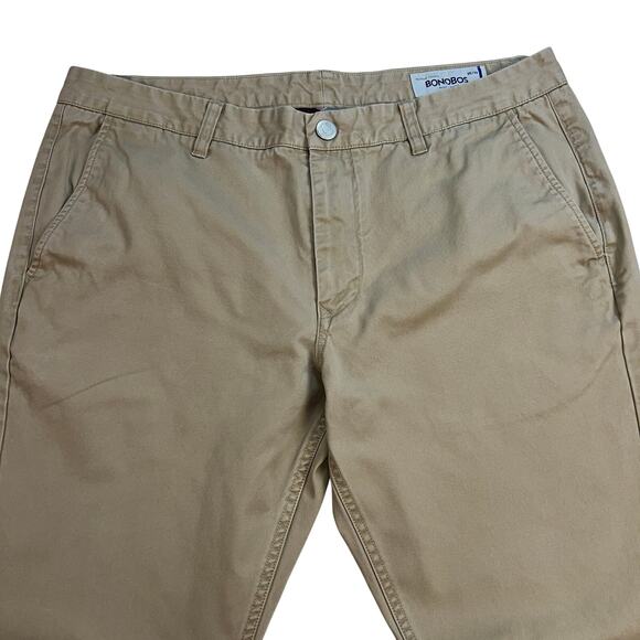 Bonobos Slim Tailored Washed Chino Pants Khaki Size 35x30 - Picture 1 of 10